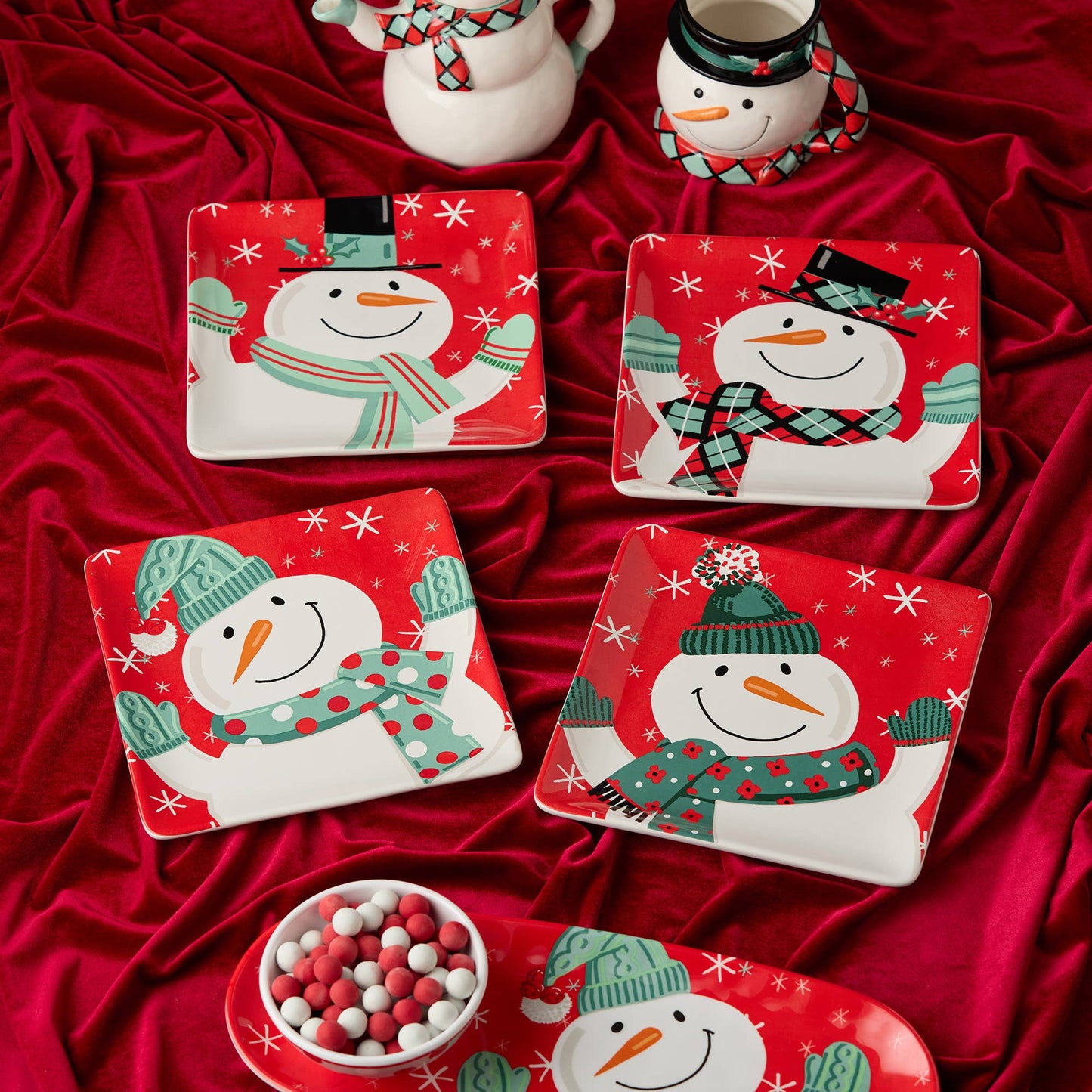 Snowman Dessert Plates
