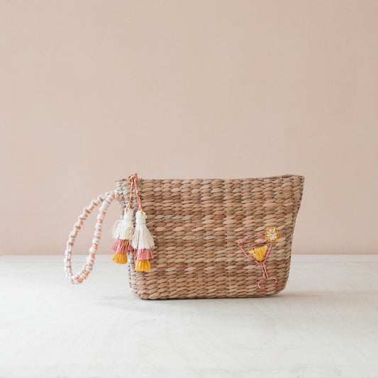 Woven Wristlet and Embroidered Cocktail