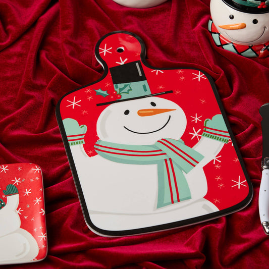 Snowman Cheese Board and Knife Gift