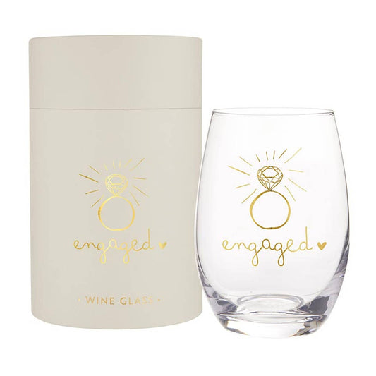 Engaged Stemless Wine Glass