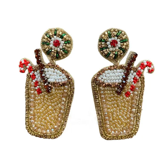 Beaded Eggnog Earrings