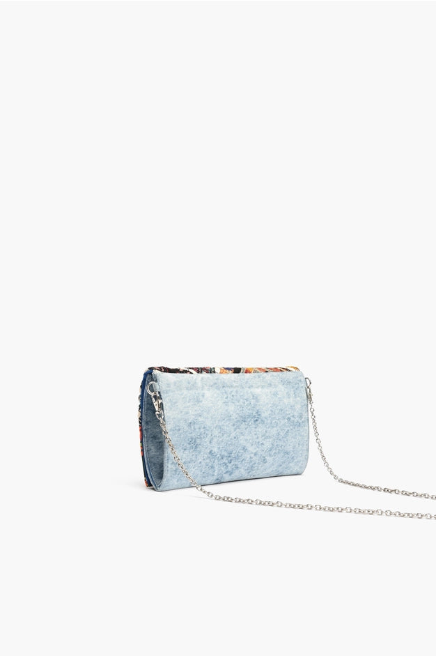 America & Beyond Watch Over Me Evil Eye Denim Clutch