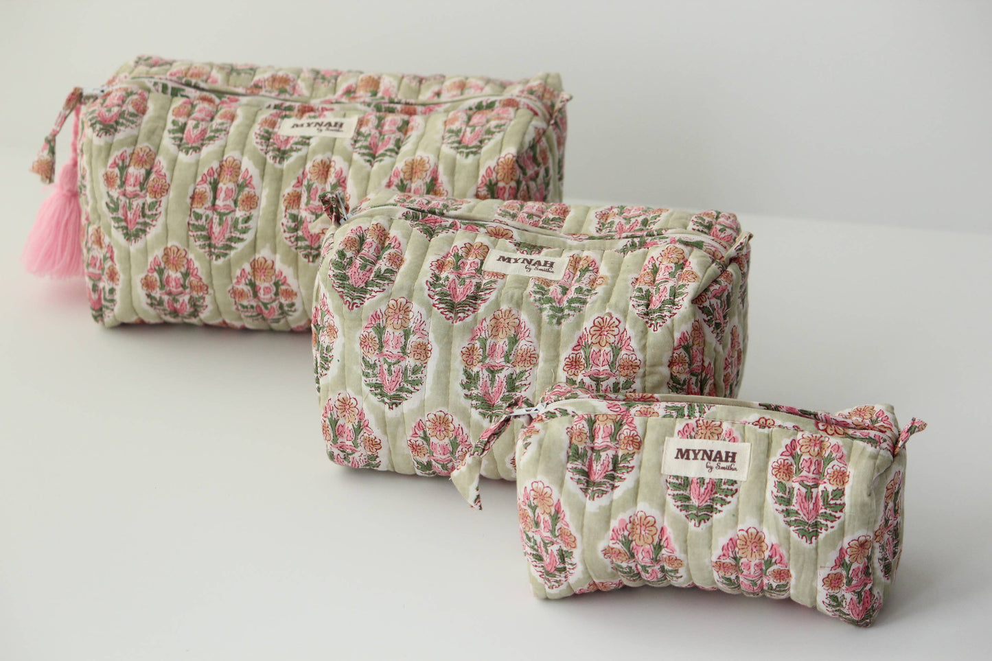 Pistachio Quilted Travel Pouch