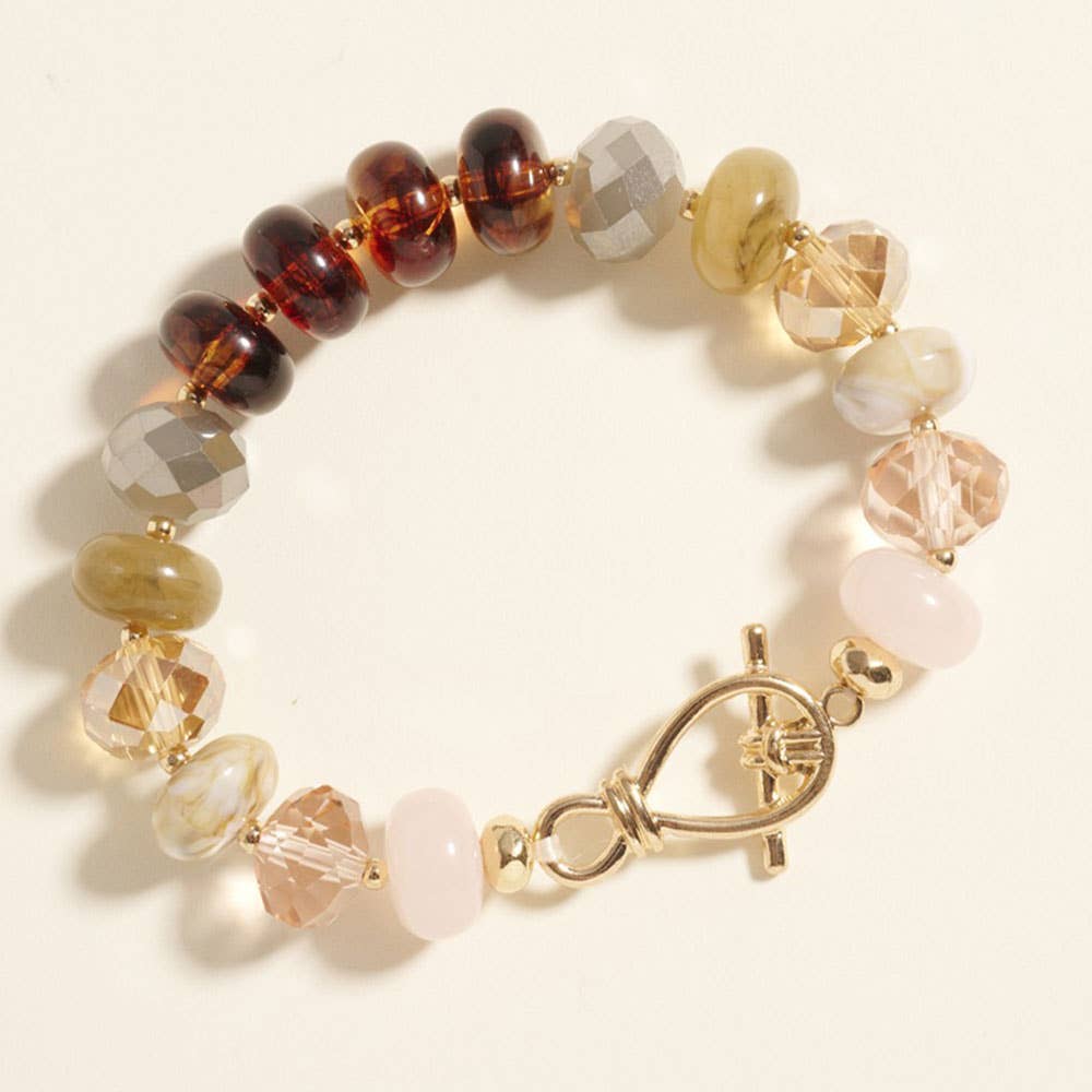 Ombre Chunky Beaded Stretch Bracelet