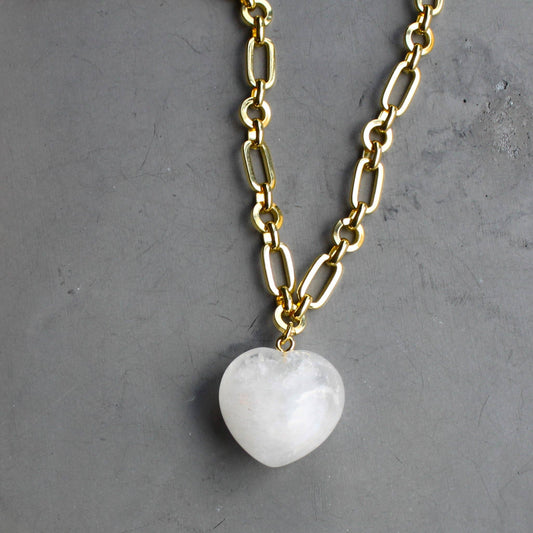 Stone Heart Pendant Necklace