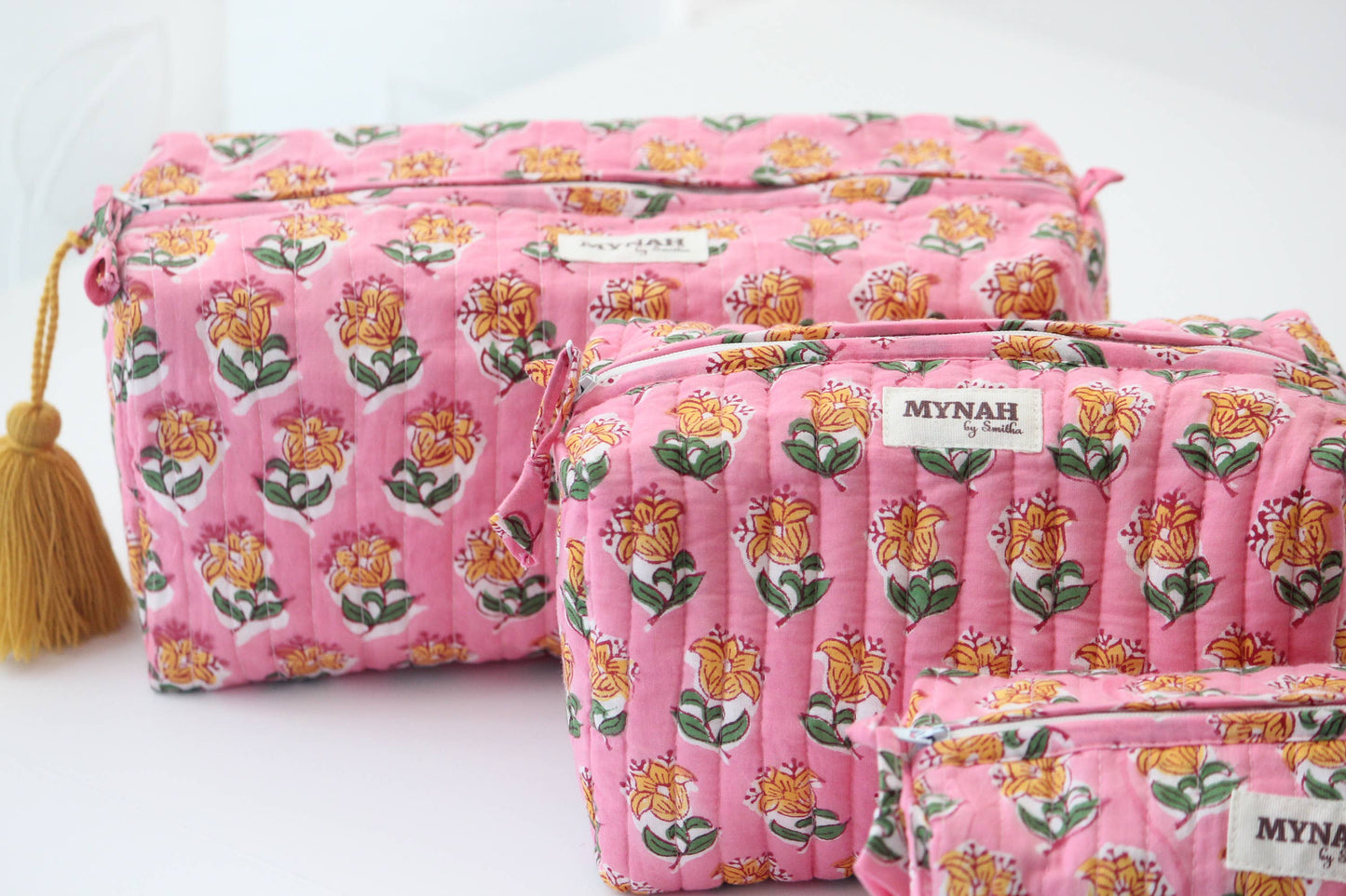 Bubblegum Quilted Travel Pouch