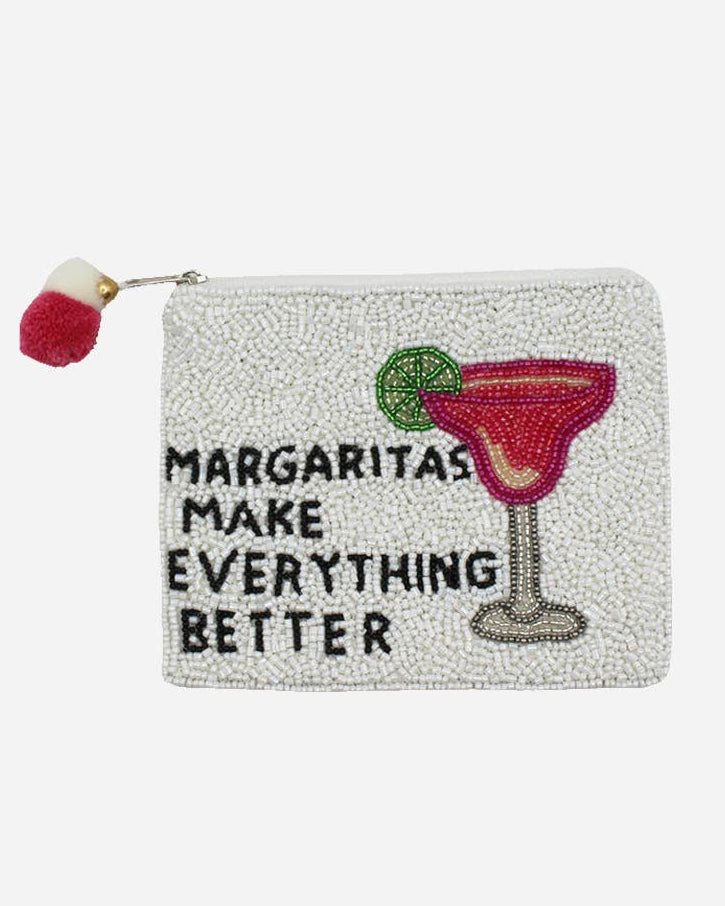 Margaritas Make Everything Better Beaded Coin Pouch
