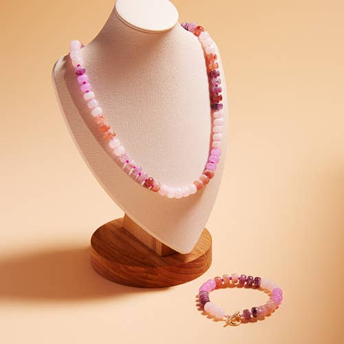 Small Ombre Beaded Mixed Stretch Bracelet