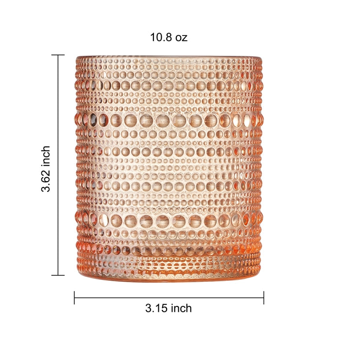 Fall Colored Hobnail Lowball Glasses