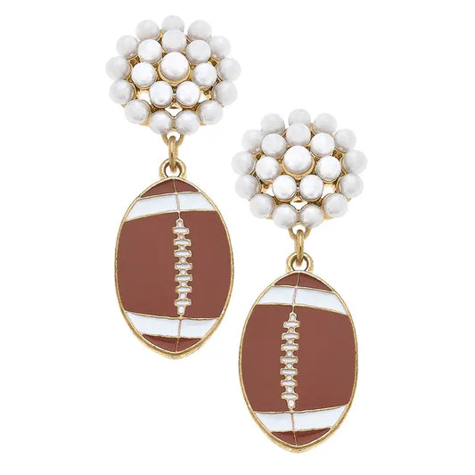 Game Day Enamel Football Earrings