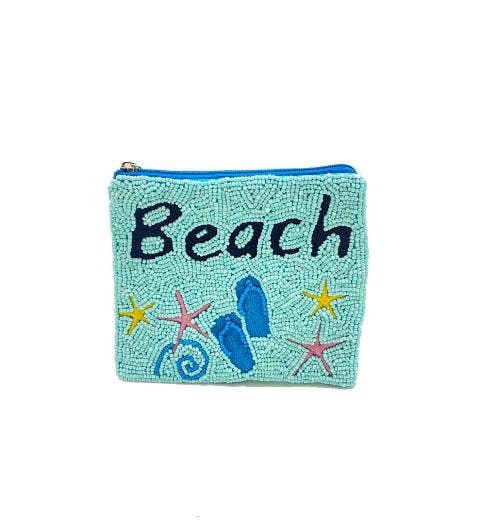 Beach Beaded Coin Pouch