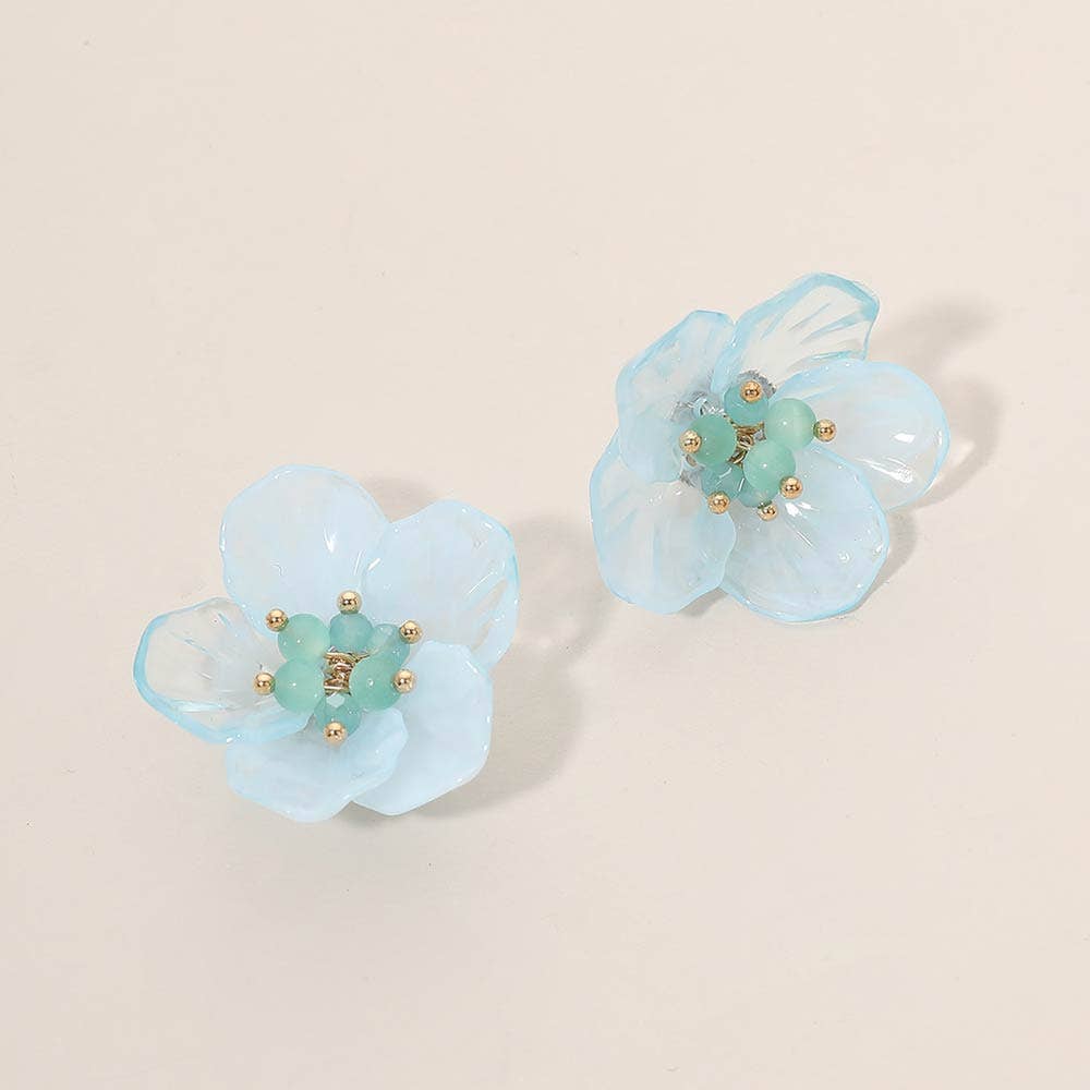 Resin Petal Flower Earrings