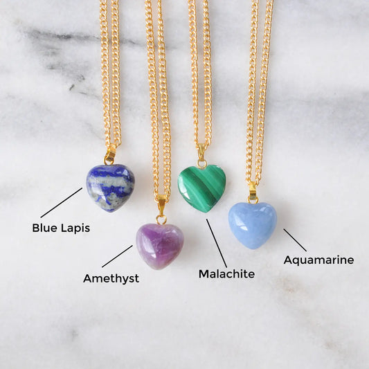 Libby & Smee Crystal Gemstone Heart Necklace