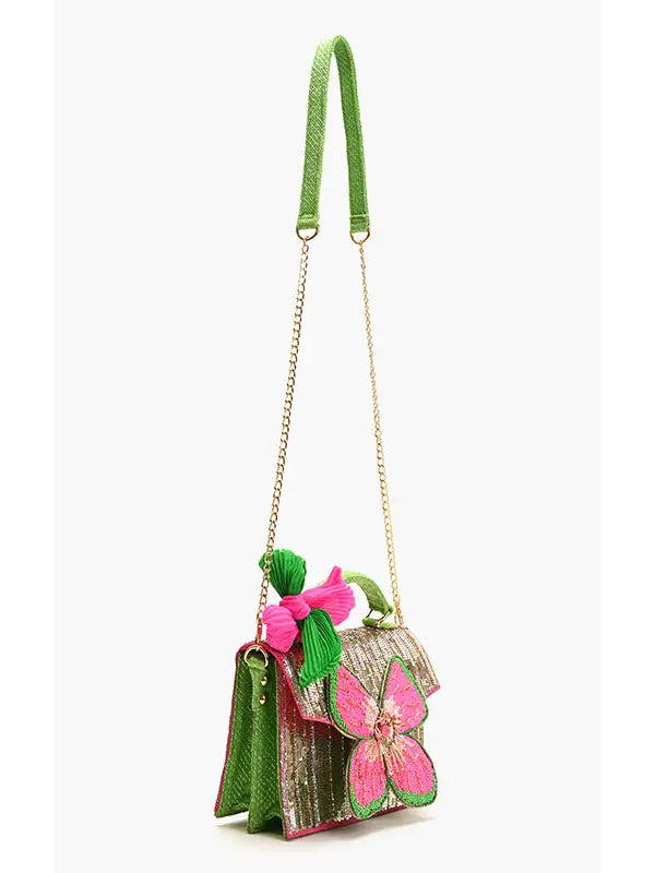 Glam Doll Floral Top Handle Bag