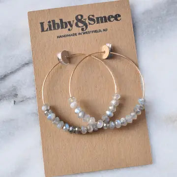 Libby & Smee Large Gemstone Gold Filled Hoop Earrings