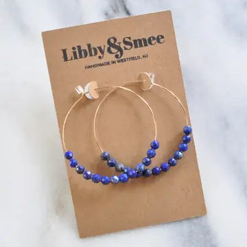 Libby & Smee Large Gemstone Gold Filled Hoop Earrings
