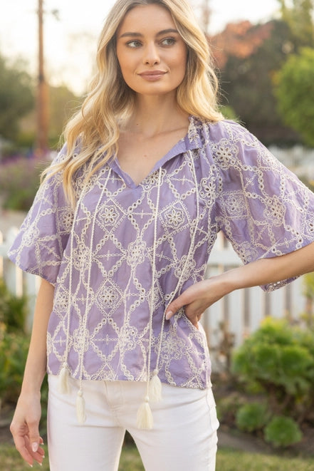 Lavender Tassel Top