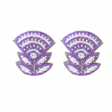 Block Print Flower Earrings