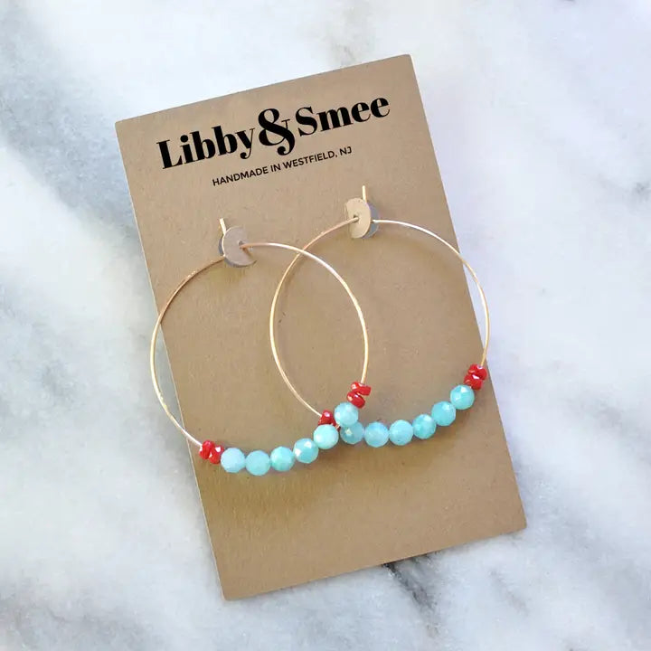 Libby & Smee Large Gemstone Gold Filled Hoop Earrings