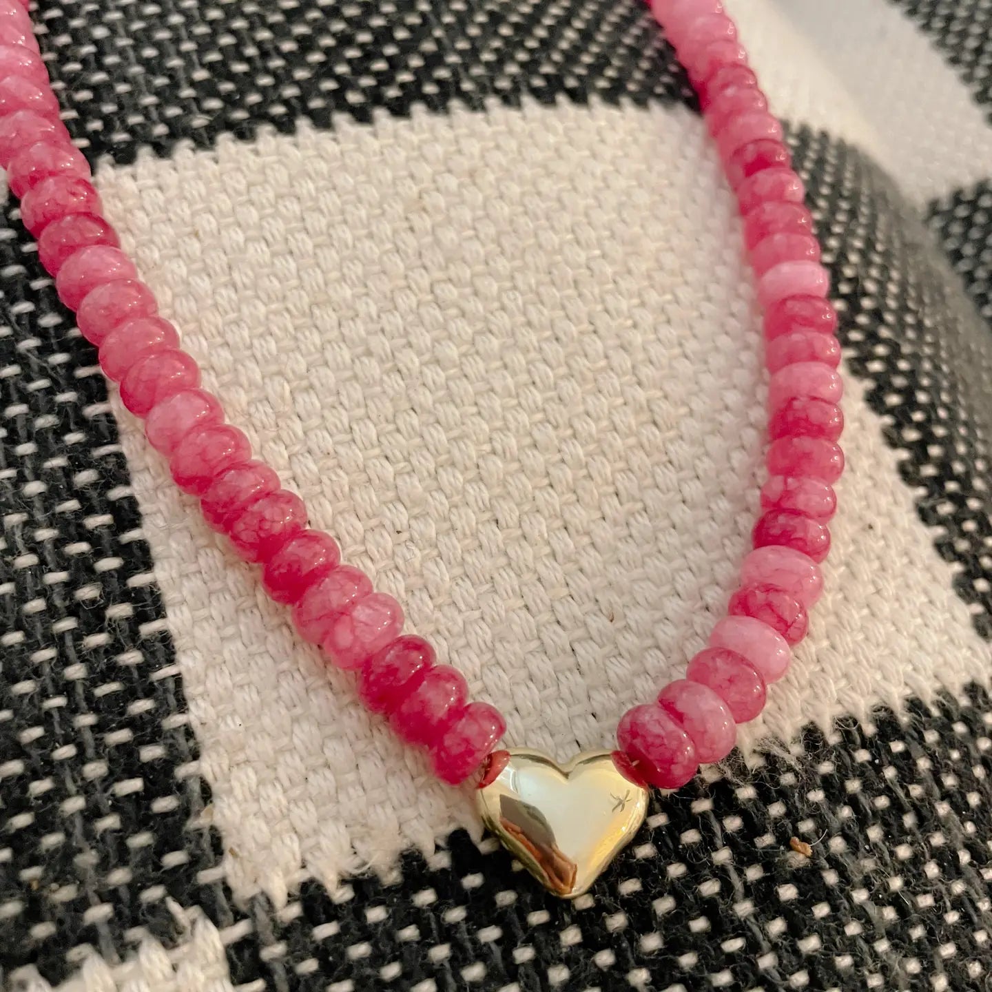 Magenta Gemstone Heart Necklace