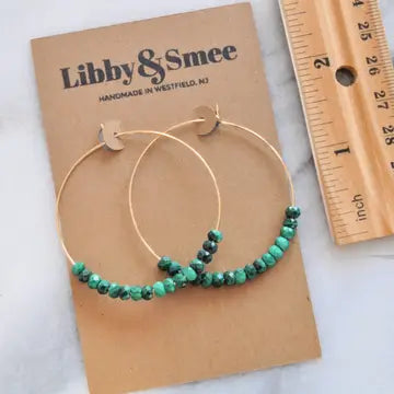 Libby & Smee Large Gemstone Gold Filled Hoop Earrings