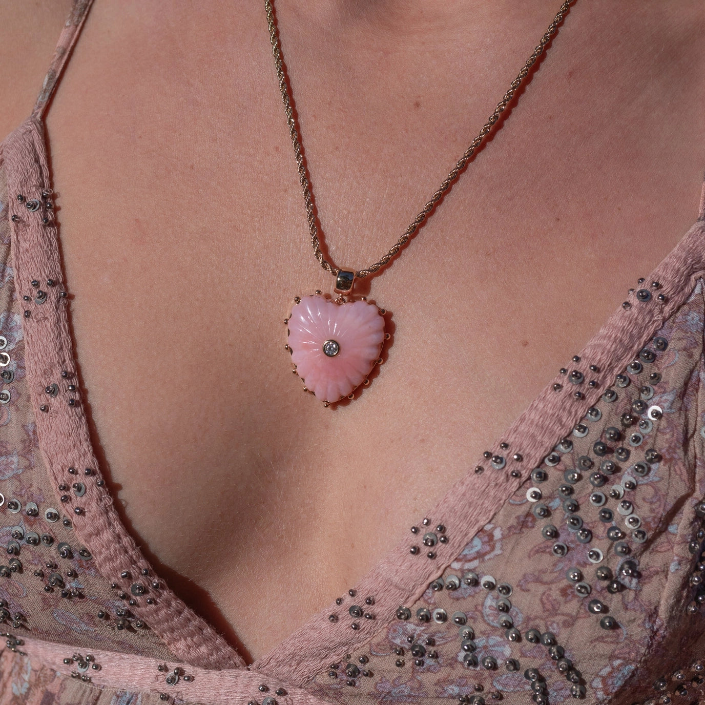 Thatch Malene Pink Jade Necklace