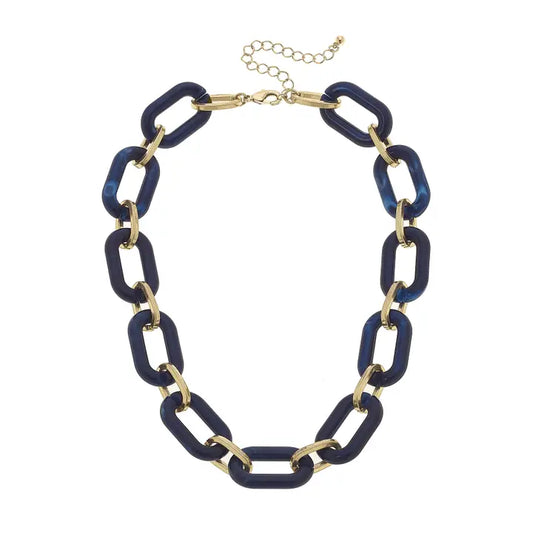 Mallory Marbled Resin Linked Necklace