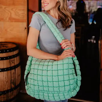 Oversized Quilted Hobo Tote Bag