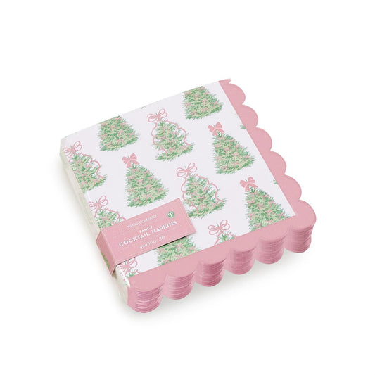 Scalloped Tree Cocktail Napkins