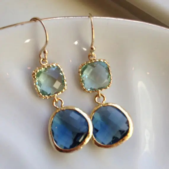 Gem Double Drop Earrings