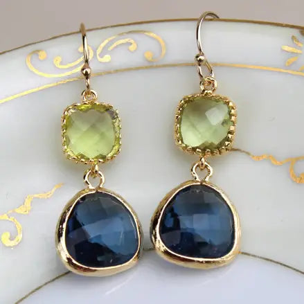 Gem Double Drop Earrings