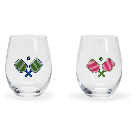 Pickleball Stemless Wine Glass