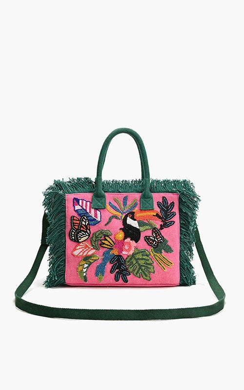 America & Beyond Pink Flutter Oasis Mini Tote