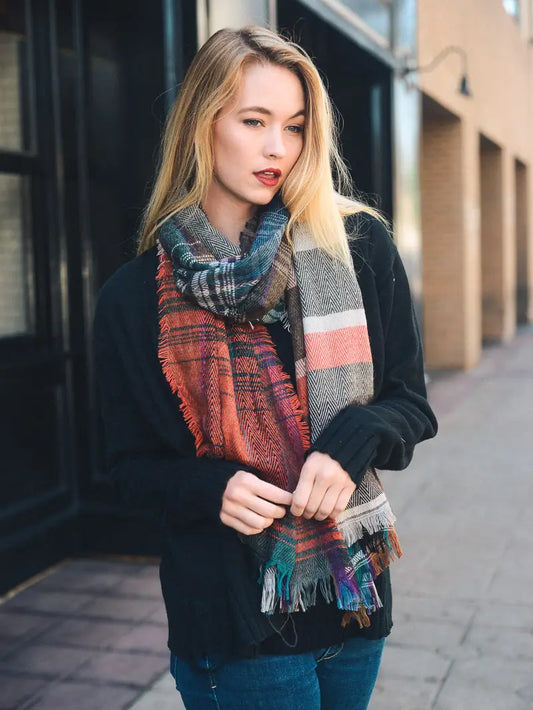 Multicolor Plaid Scarf