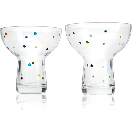 Polka Dot Margarita, Cocktail, & Martini Glasses