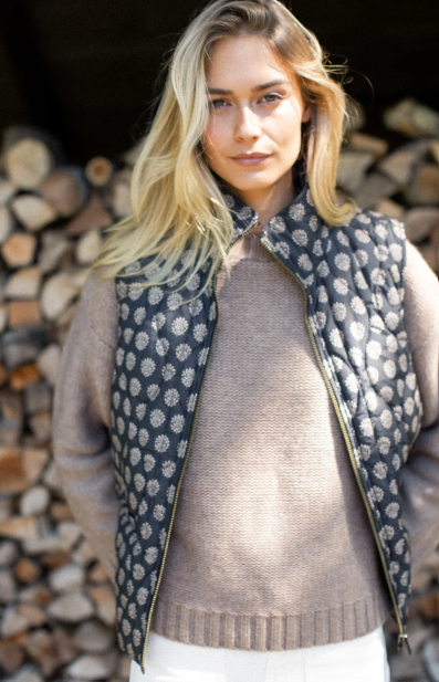 Marea Printed Puffer Vest