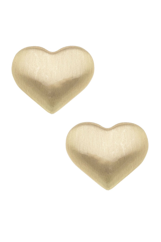 Puffed Heart Stud Earrings