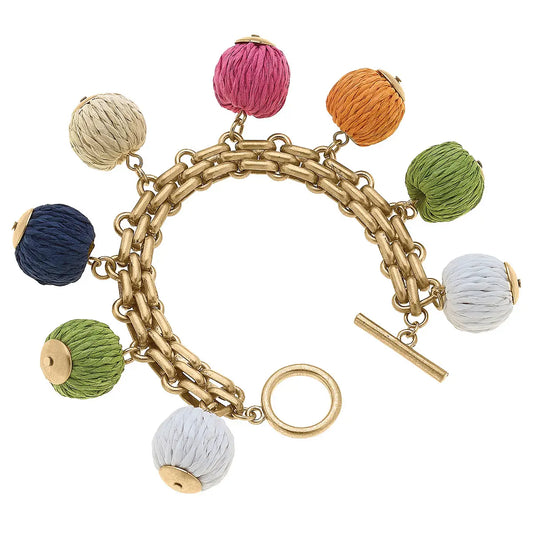 Raffia Charm Bracelet in Multi