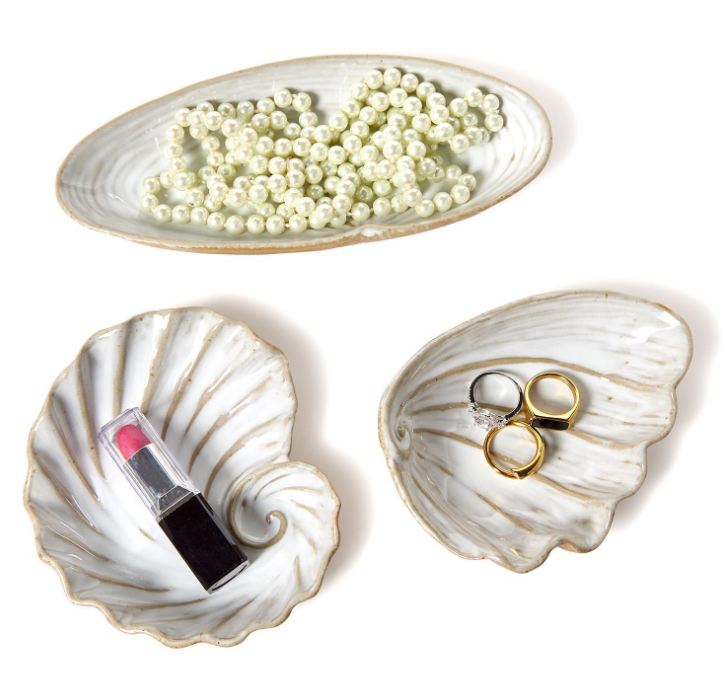 Two's Company Shell Tidbit Dish Tray