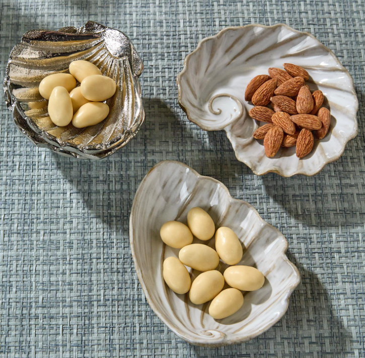 Two's Company Shell Tidbit Dish Tray