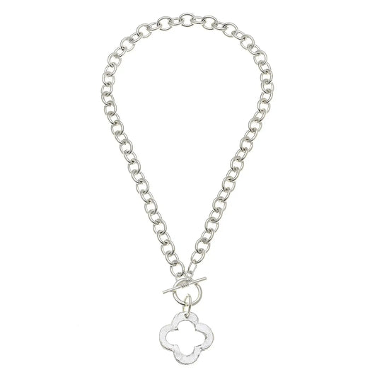 Susan Shaw Silver Clover Necklace