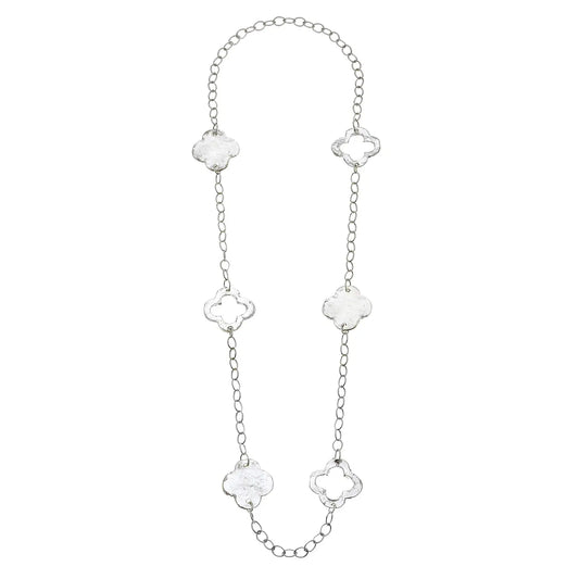 Susan Shaw Gold Clover Chain Necklace
