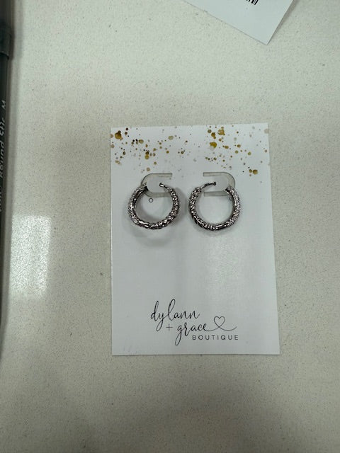 Pave Crystal Hoops