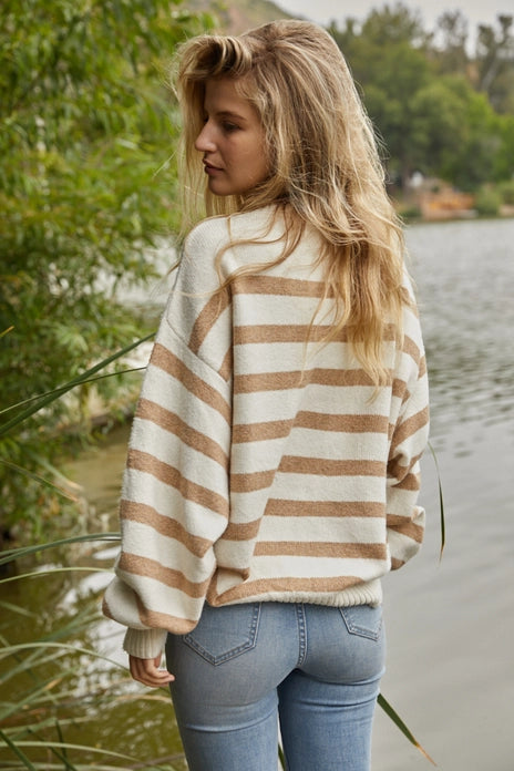 By Together Knit Oversized Striped Sweater