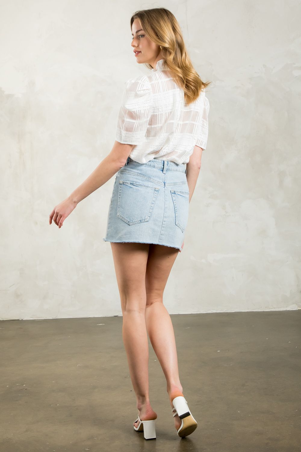 THML Short Sleeve Textured Top