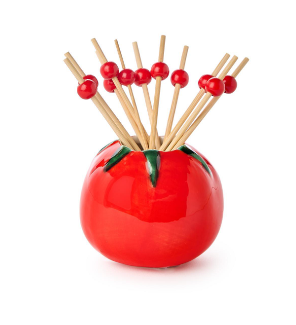 Two's Company Tomato with 20 Red Ball Cocktail Picks
