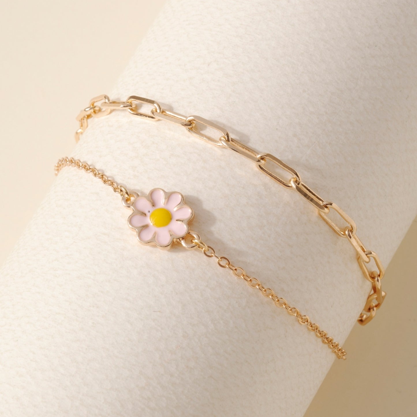 Layered Flower Chain Anklet