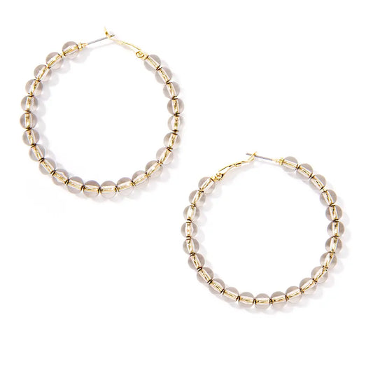 Lucite Beaded Hoop Earring