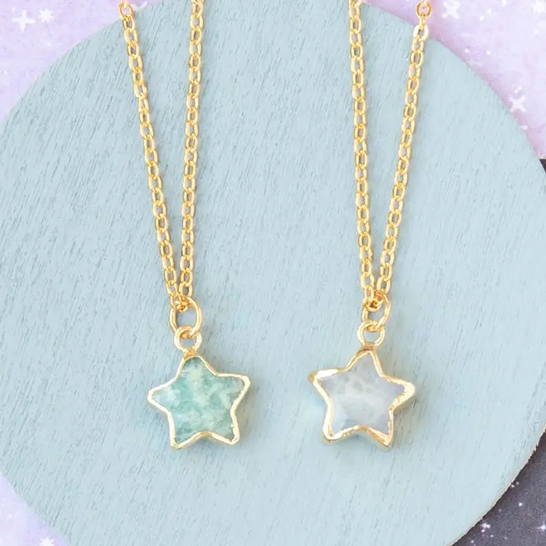 Gemstone Star Charm Necklace