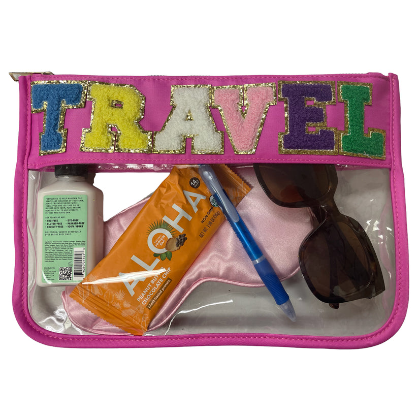 Clear Nylon Pouch with Letters